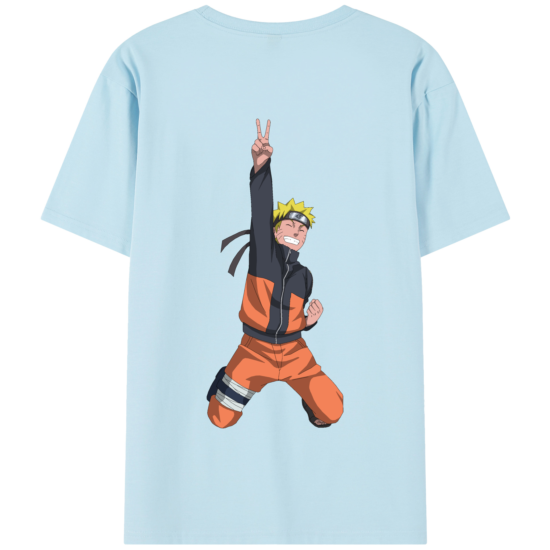 （画像用） NARUTO -ナルト- うずまき ナルト Uzumaki Naruto 綿100％半袖Tシャツ（背面プリント）